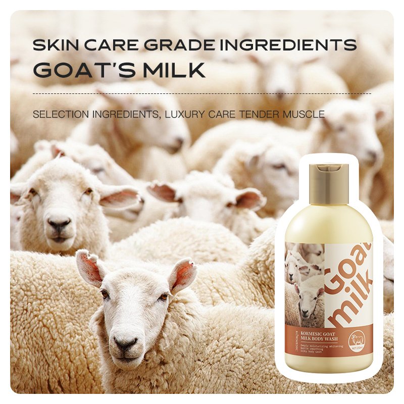 KORMESIC Lightening Nourishing Moisturizing Whitening Gentle Cleaning Goat Milk Body Wash Shower Gel