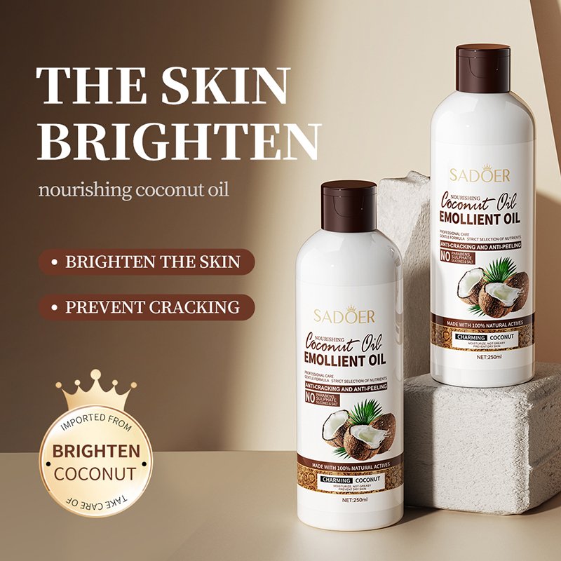 OEM SADOER Private Label Wholesale Coconut Shower Bath Gel Hair Shampoo Cleansing Skin Care Moisturizing Whitening Body Wash Set