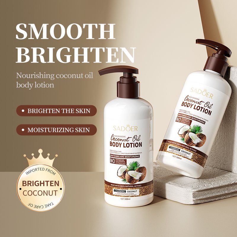 OEM SADOER Private Label Wholesale Coconut Shower Bath Gel Hair Shampoo Cleansing Skin Care Moisturizing Whitening Body Wash Set