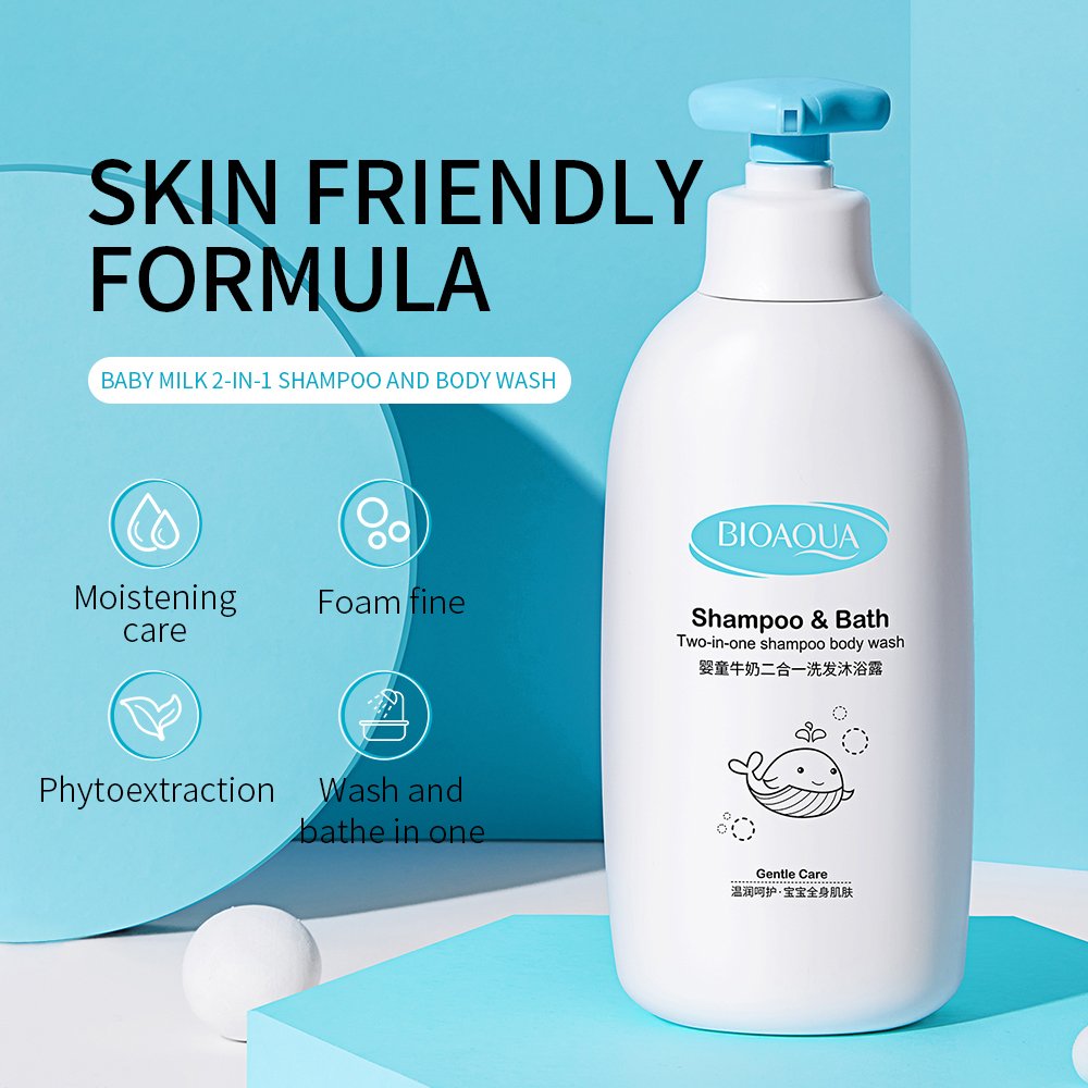 OEM BIOAQUA private label nature organic milk moisture clean fragrance nourish children body wash shower gel