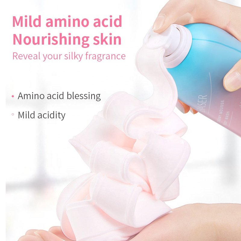 Private Label Amino Acid & Yogurt Mousse Body Wash - Creme Moisture Nourish Silky Skin Bubble Shower Gel - Foaming Bath Mousse