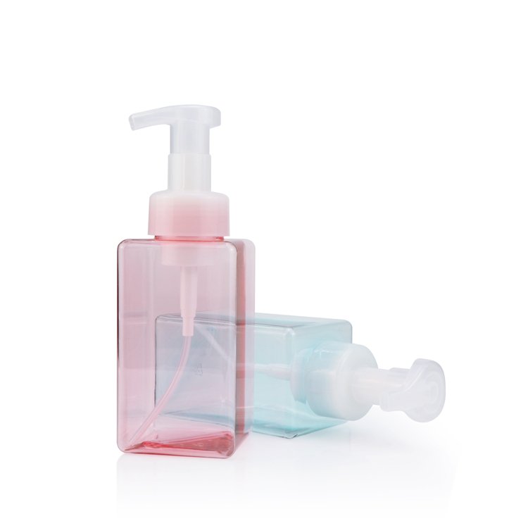 Hot Selling Colorful 100ml 250ml 450ml PETG Square Plastic cosmetic Lotion pump bottle Shampoo Shower Gel