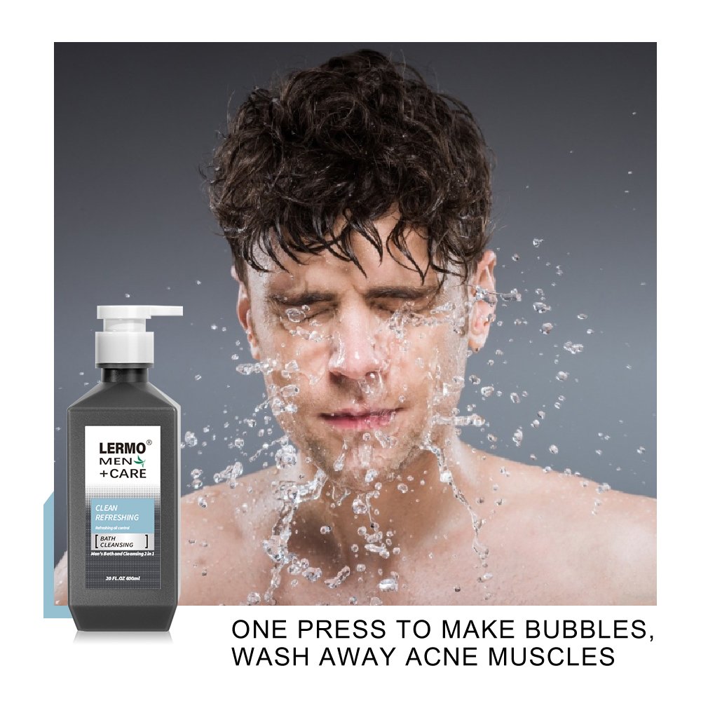 LERMO Men's care men's bath and cleansing 2 in 1 refreshing moisturizing shower gel and face wash