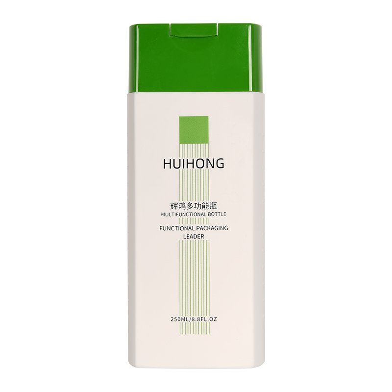 Empty Skincare Packaging 200ml 260ml 300ml 400ml 500ml green HDPE Plastic Lotion Bottle w Flip Cap for Shower Gel