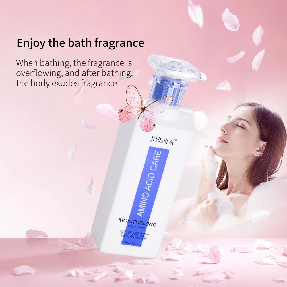 Private label natural brightening vitamin c perfume luxury bath amino acid lightening whitening exfoliating body wash shower gel