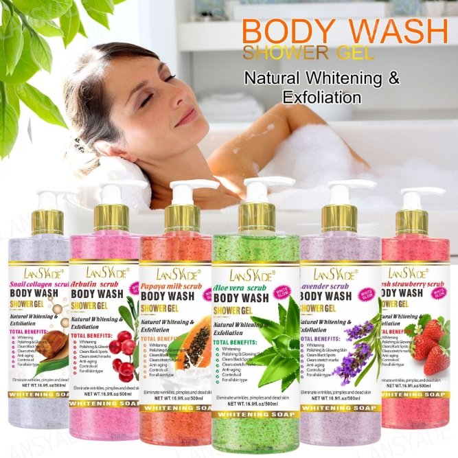 Fruit Scrub Shower Gel Silky smooth, refreshing and moisturizing skin gentle, clean and long-lasting 500ml
