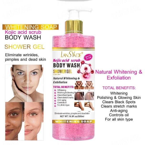 Fruit Scrub Shower Gel Silky smooth, refreshing and moisturizing skin gentle, clean and long-lasting 500ml