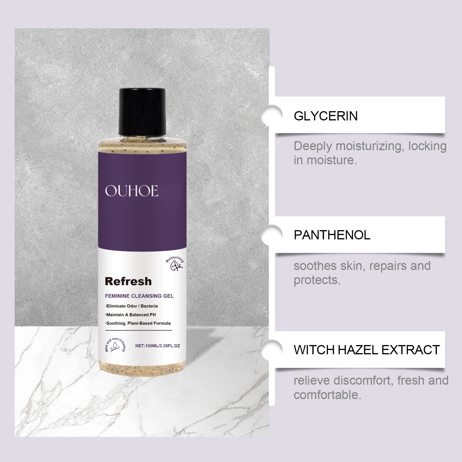 Mild Ingredients Exfoliating Shower Gel Long-lasting Fragrance Body Wash Cleansing Gel (100ml/3.38fl oz)