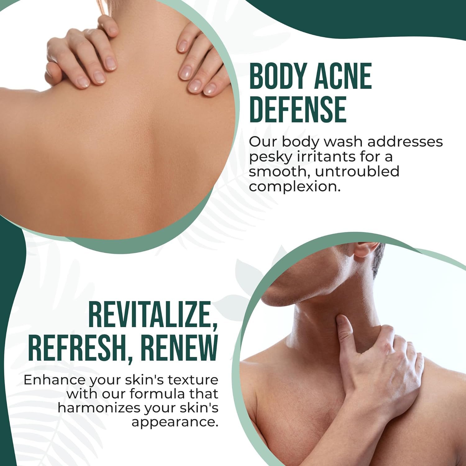 Exfoliating Body Wash Shower Gel Body Acne Wash for Back Chest Shoulder Treatment with Jojoba Beads Back Acne Body Wash Soothing