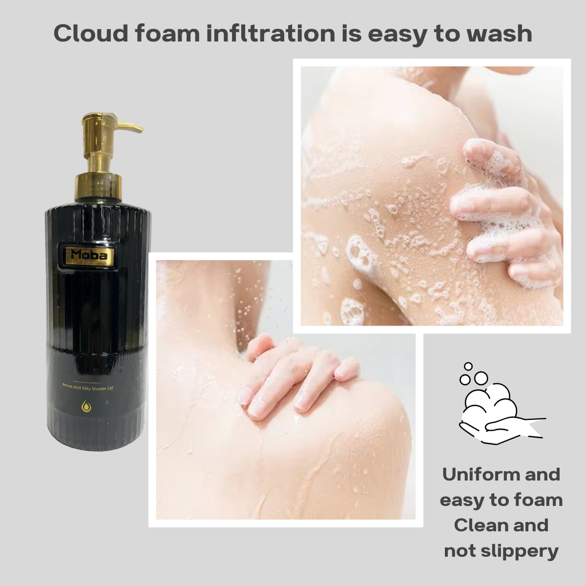 OEM/ODM Bulk Quantity Supply Basic Cleansing Top Quality Liquid Foam Amino acid Body Wash Liquid Man Bath Shower Gel