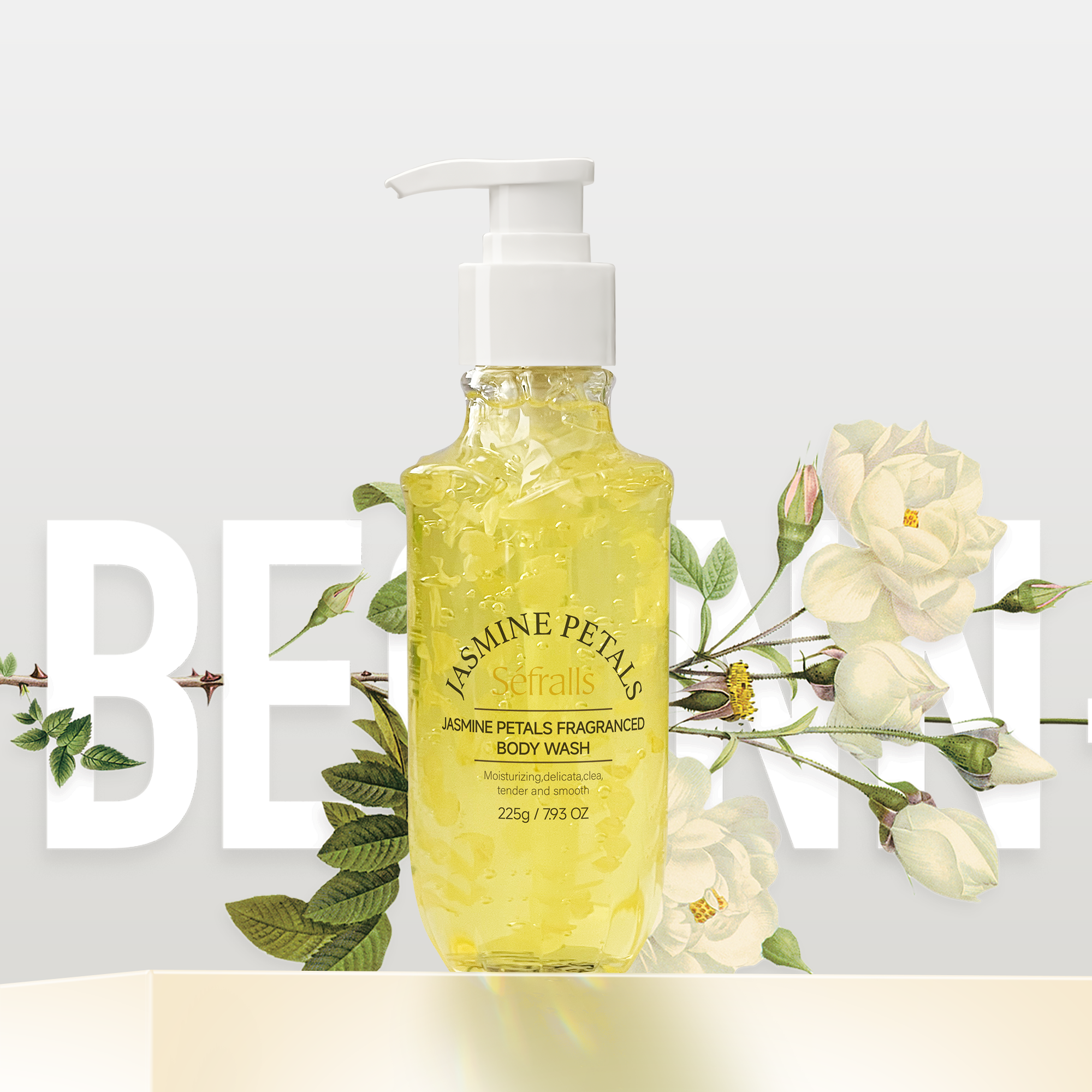 US Dropshipping Sefralls Jasmine Petal Scented Shower Gel Bath Wash Shea Butter Body Wash Beautiful Body Wash Moisturizer
