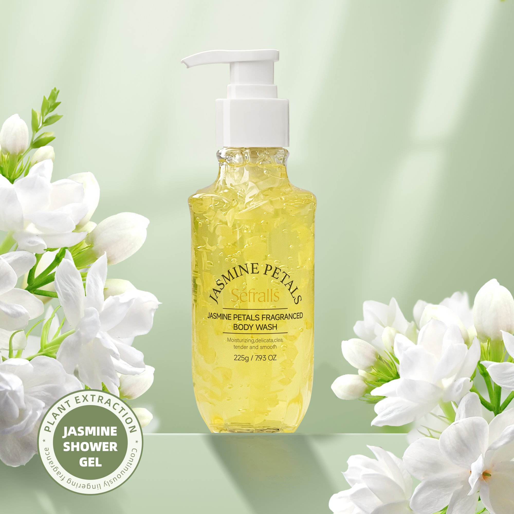 US Dropshipping Sefralls Jasmine Petal Scented Shower Gel Bath Wash Shea Butter Body Wash Beautiful Body Wash Moisturizer