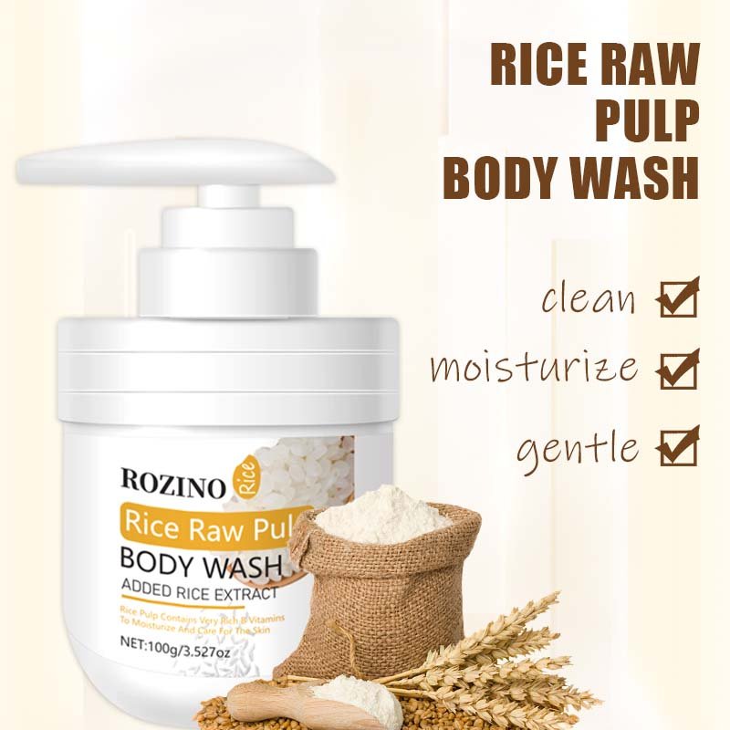 Rice Raw Pulp Body Wash, gentle clean skin deep moisturizing care lasting fragrance men and women shower gel