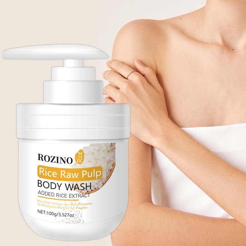 Rice Raw Pulp Body Wash, gentle clean skin deep moisturizing care lasting fragrance men and women shower gel