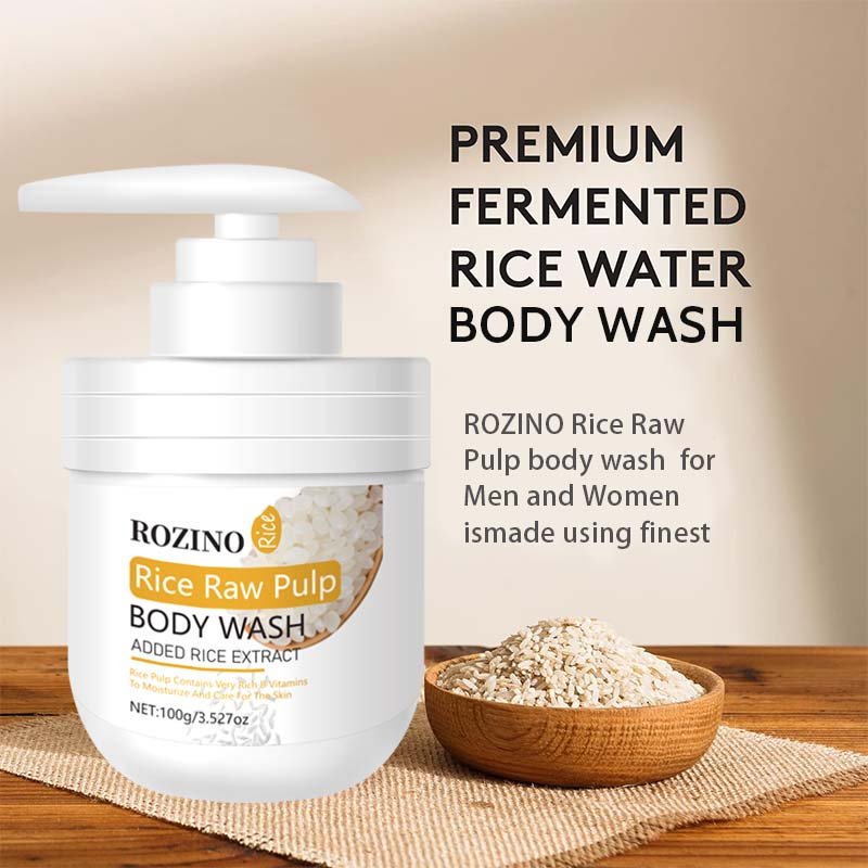 Rice Raw Pulp Body Wash, gentle clean skin deep moisturizing care lasting fragrance men and women shower gel