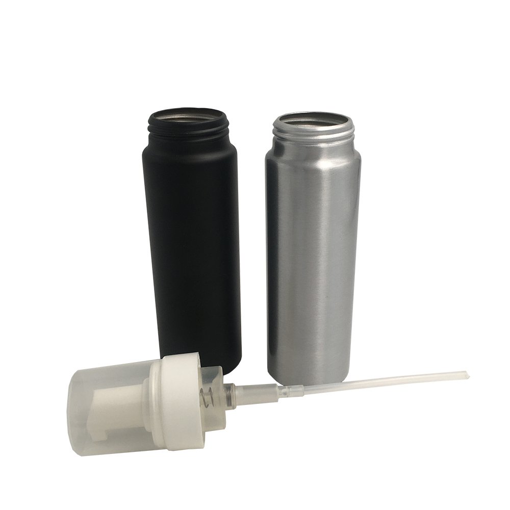 Empty 250 300ml Matte Black Shower Gel Mousses Soap foam Pump Aluminum Bottle