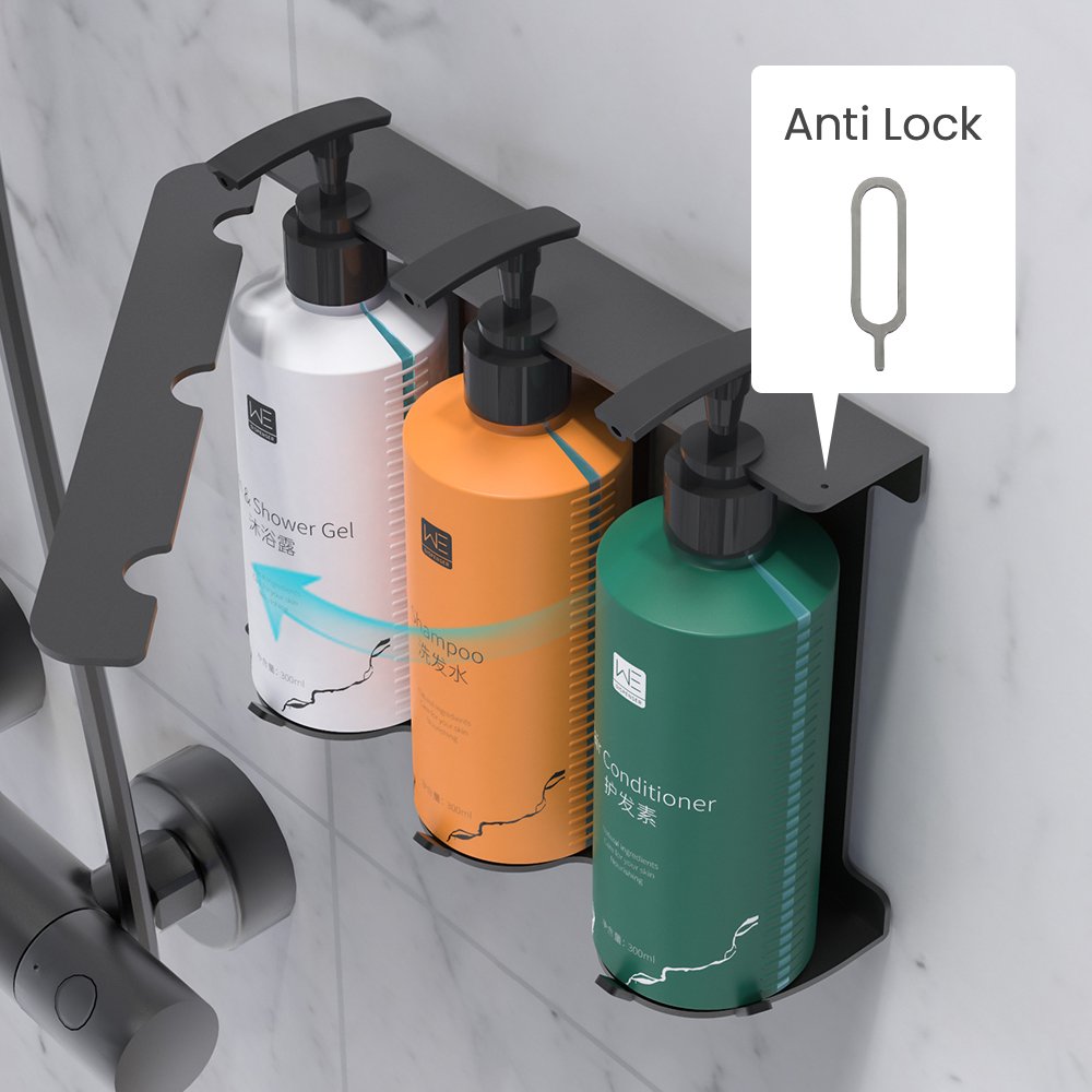 2023 new arrival stainless steel metal wall bracket soap dispenser shower gel bottle holder