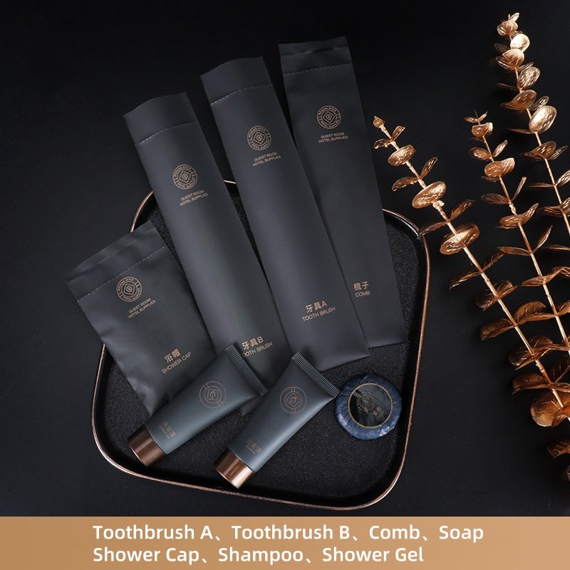 Disposable toiletry set hotel toothbrush disposable shower cap shampoo Shower Gel portable soap Comb