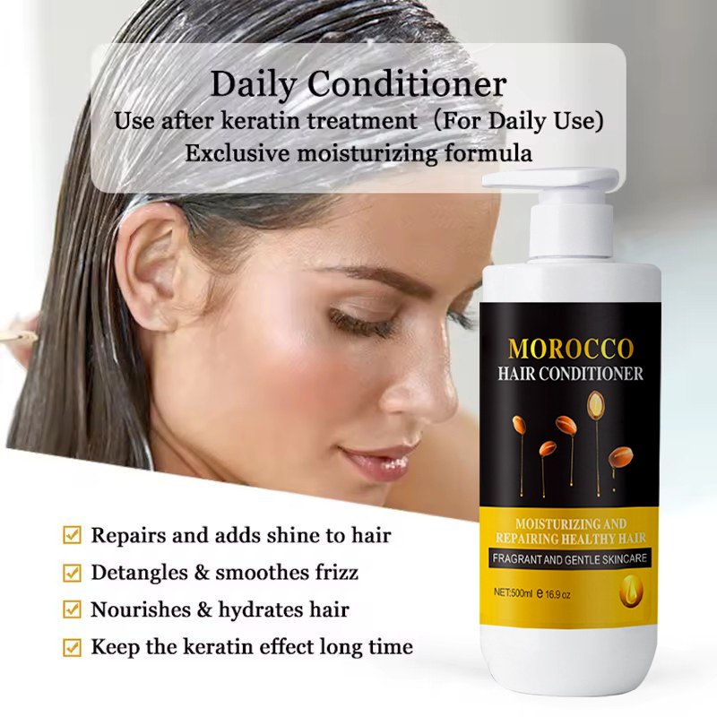 Han Xiaoya Moroccan Keratin Nut Shampoo Set Hair Moisturizing Repair Nourishing Shampoo 500ml Shower Gel