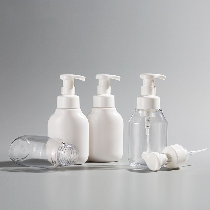 in Stock PET Hand Washing Press Shampoo Bottle Mousse Shower Gel Liquid Dispenser Bottles 350ml Plastic Cosmetic Foam Bottle
