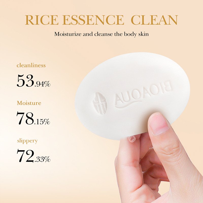 Rice puree, soap 100g, bath, face washing, bath soap, essential oil, handmade soap, cross-border foreign trade