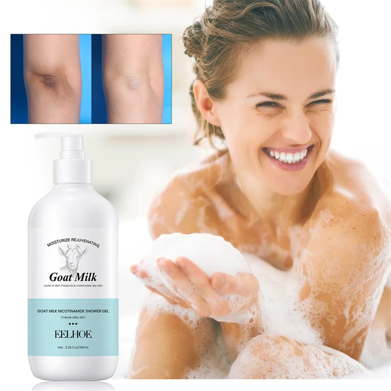 EELHOE 100ml best goat milk whitening nicotinamide shower gel cleansing moisturizing rejuvenating exfoliating body wash