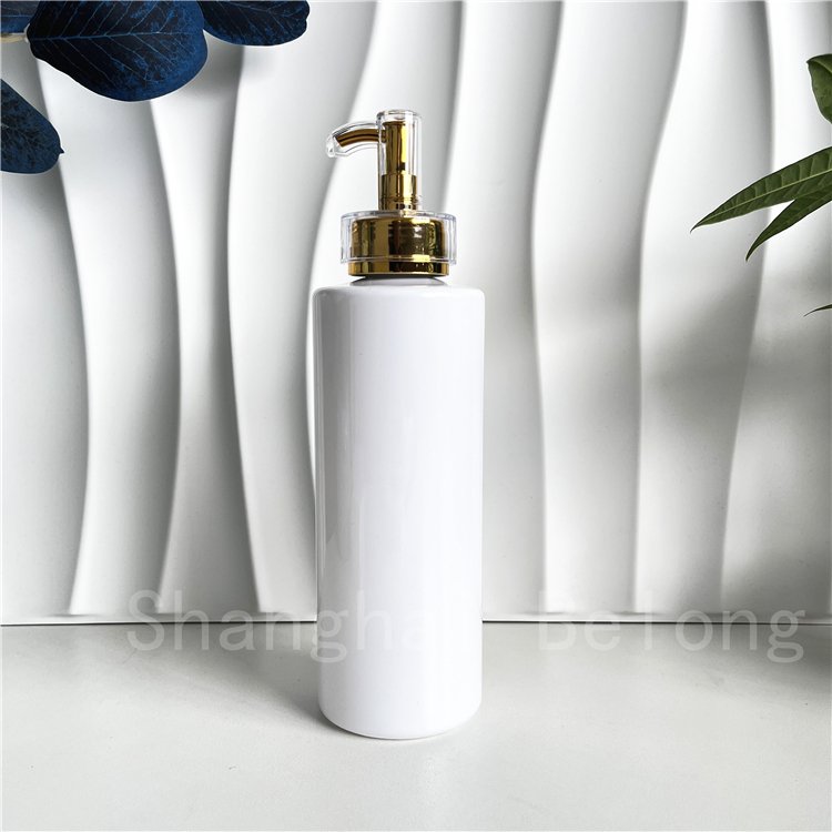 IBELONG Clear White 100ml 150ml 250ml 300ml 400ml 500ml Luxury PET Plastic Body Wash Shower Gel Bottle with Gold Pump