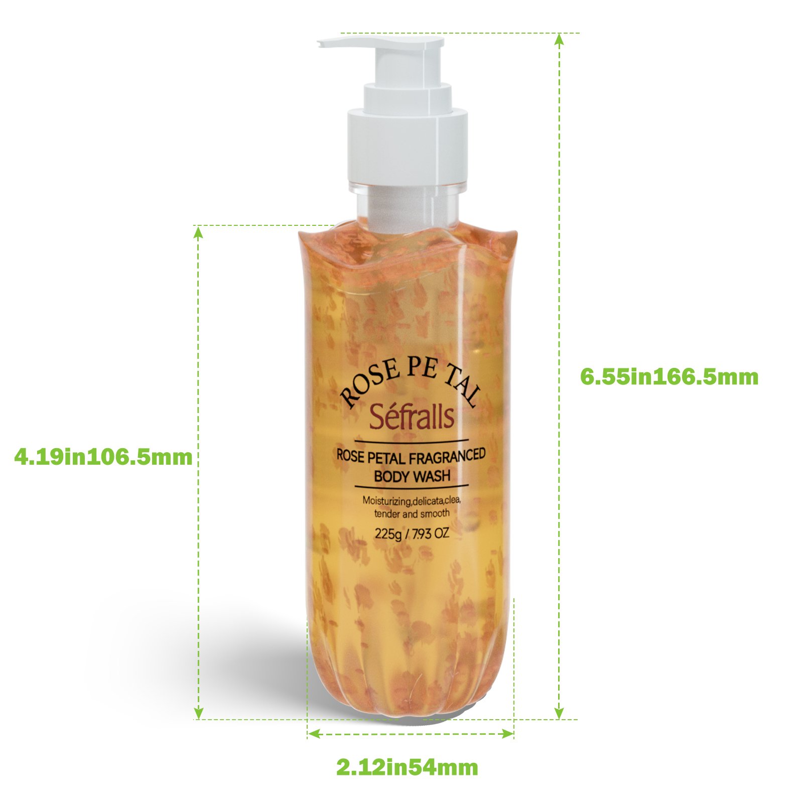 Sefralls Petal Body Wash Set Shower Gel Set Rose Jasmine petals Kiwi Deep Cleaning Refresh Foaming Lasting Fragrance Gentle Bath