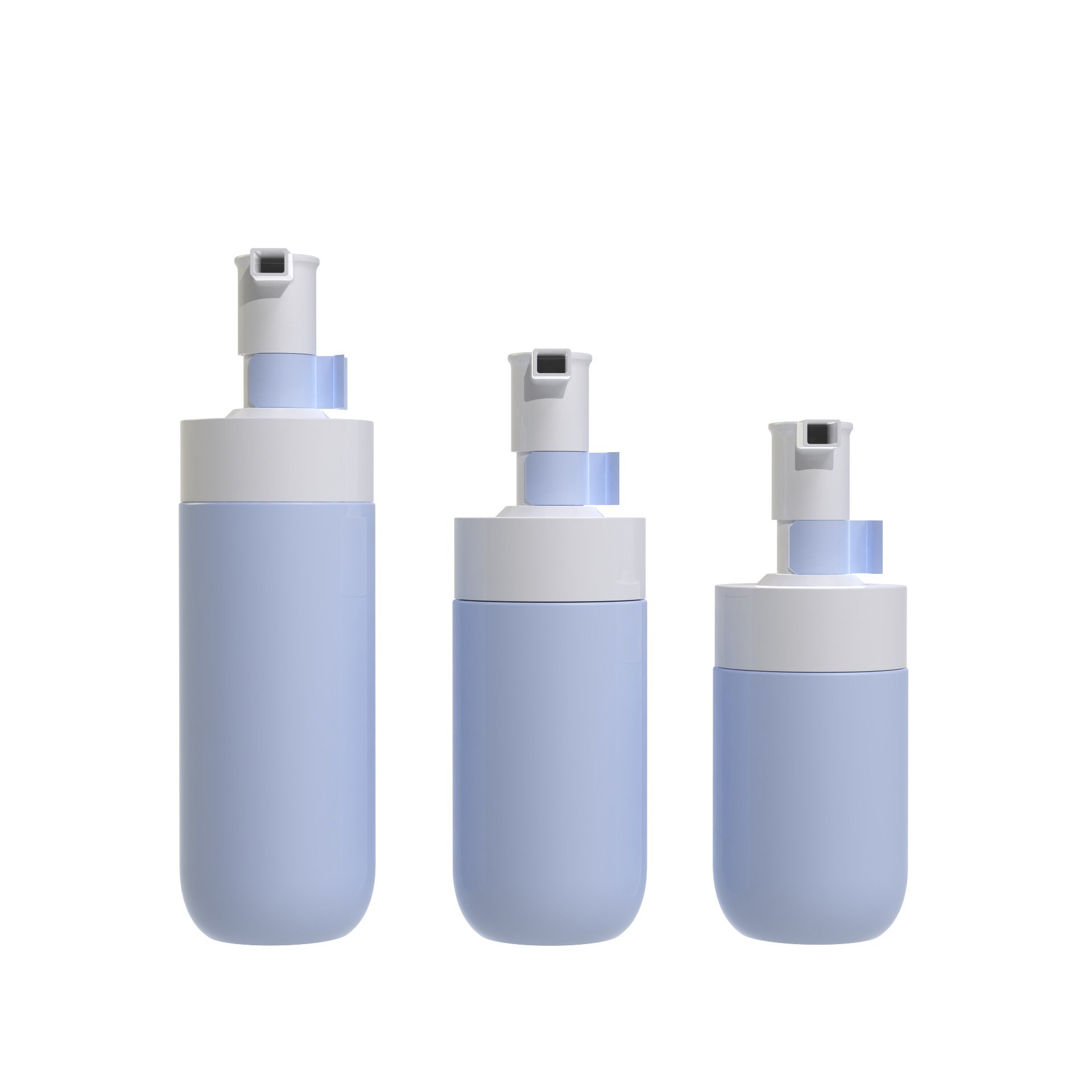 White foaming mousse bottle facial cleanser foam hand sanitizer bath gel bottle
