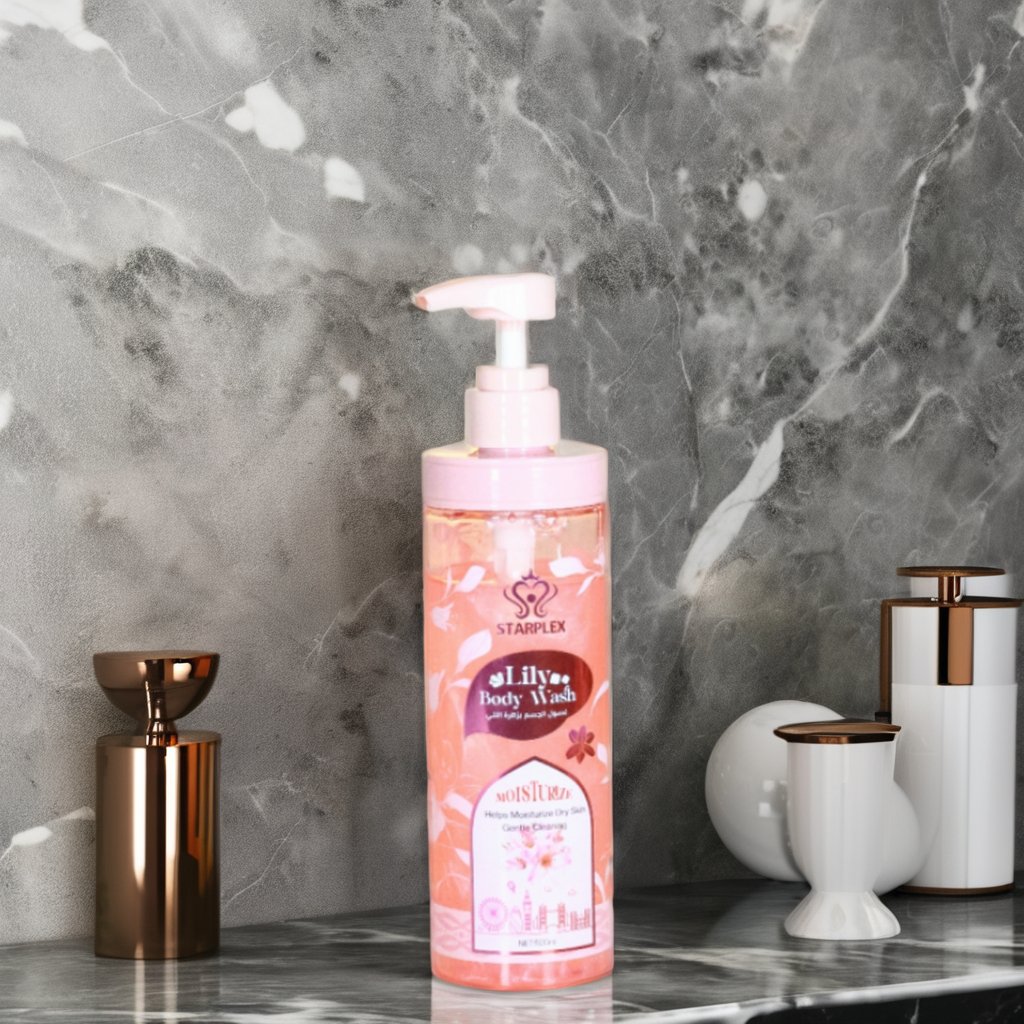 Starplex Lily 500ml Fresh Scented Shower Gel Moisturizing Skin Glitter Gel with Bubble & Refreshing Perfume