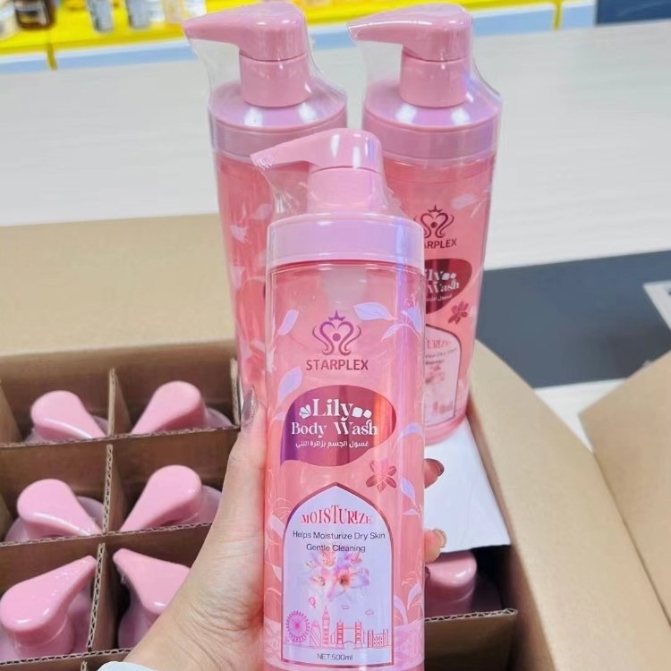 Starplex Lily 500ml Fresh Scented Shower Gel Moisturizing Skin Glitter Gel with Bubble & Refreshing Perfume