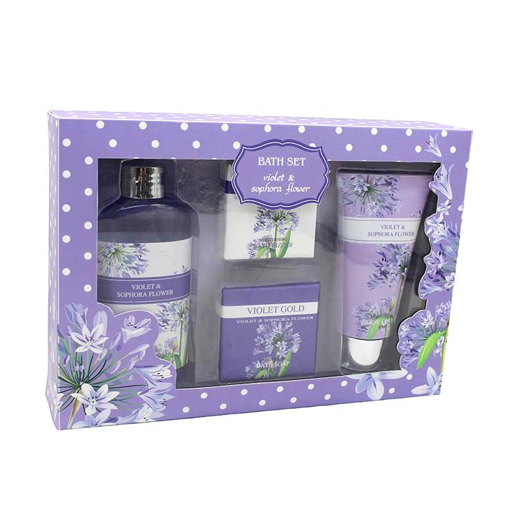 Lavender Scented Personal Care Spa Sets Basket gift set OEM & ODM plant customized wholesale body bath salt exquisite packaging