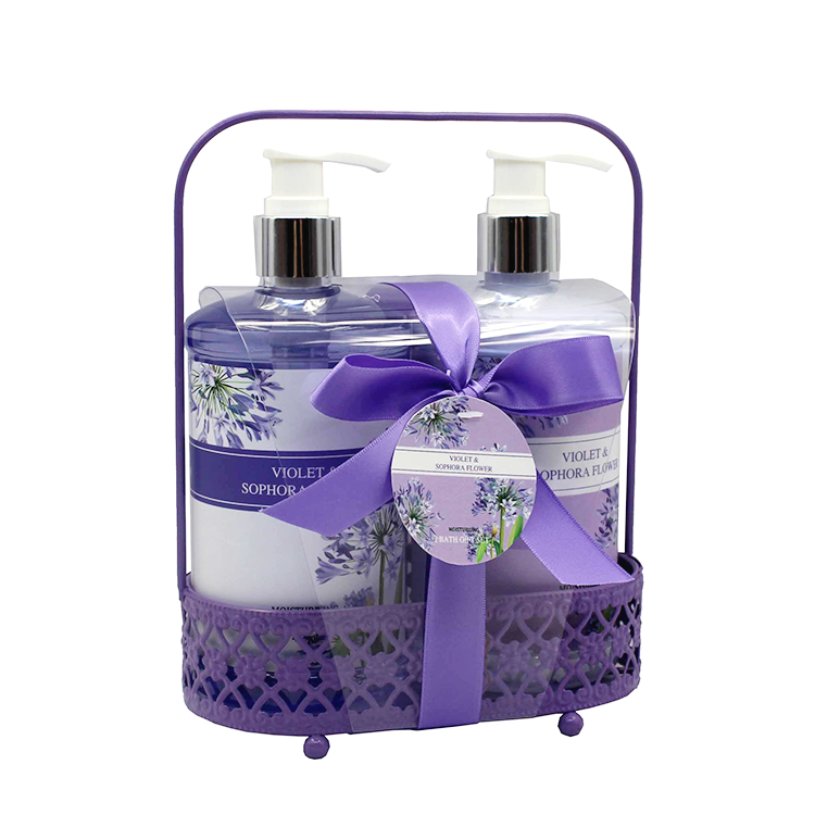 Lavender Scented Personal Care Spa Sets Basket gift set OEM & ODM plant customized wholesale body bath salt exquisite packaging