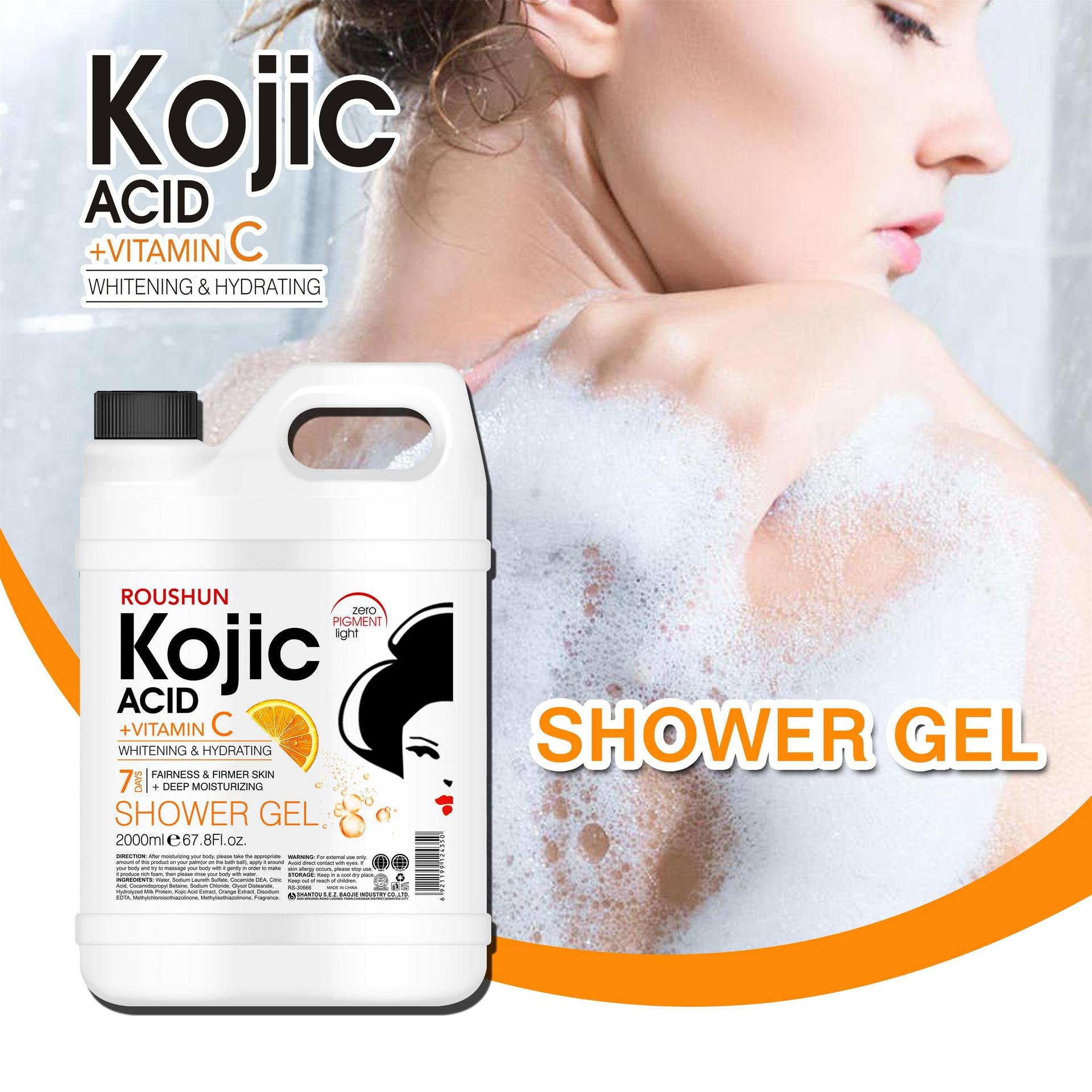 Big Size Kojic Shower Gel Nourishing Kojic Anti-wrinkle Good Quality 500ml Deep Cleansing Kojic Acid shower gel
