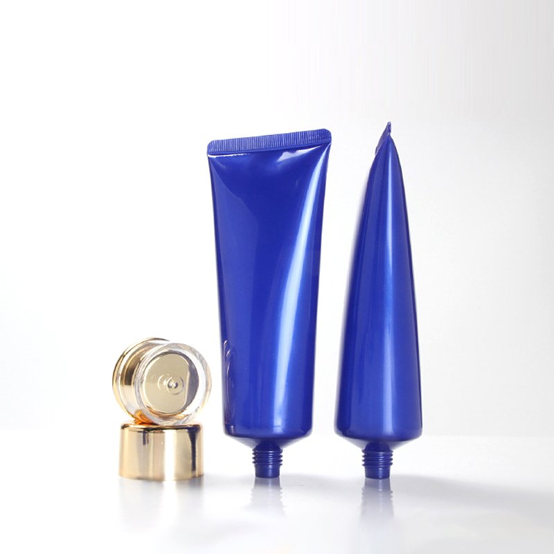 Blue Facial Cleanser Tube 100ml Empty Plastic Body Lotion Tube Cosmetic Squeeze Shampoo Tube for Conditioner Shower Gel