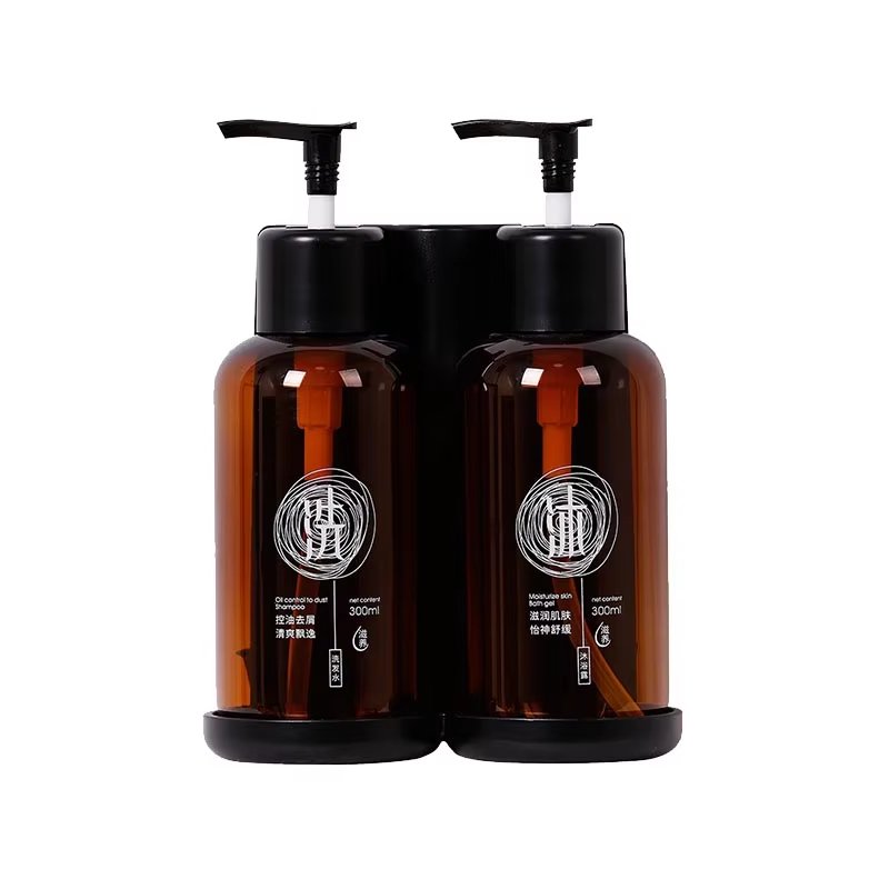 Top Seller Hand Liquid Soap Dispenser 300ml*2 Pump Shower Gel Soap Dispenser With Refilled Bottles Quick Shipping