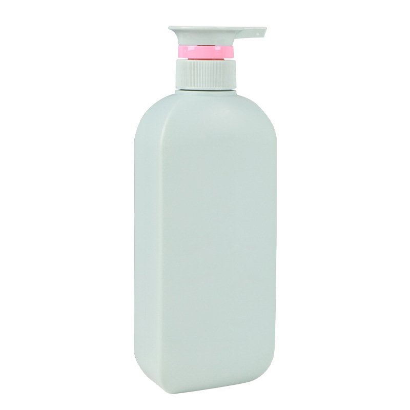 Lotion Bottle Shampoo Shower Gel Packaging Black Custom Flat Square 200ml-300ml Cosmetic PET Plastic Luxury with Screen Printing