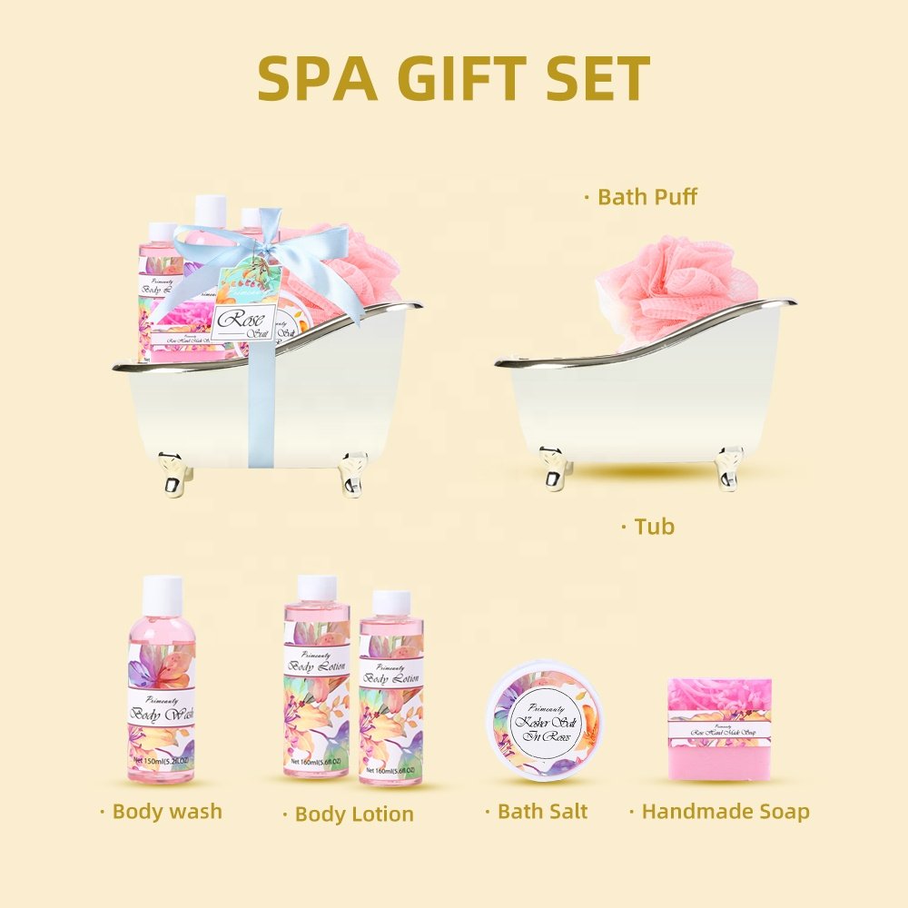 Women Gift Christmas Bath Bombs Shower Gel Body Lotion Bath Salt Soy Candle Relaxing Home Spa Basket Kits Bath Gift Set