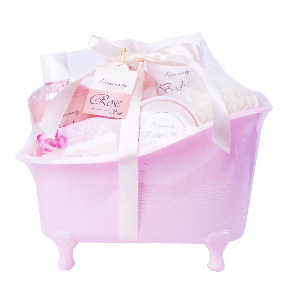 Women Gift Christmas Bath Bombs Shower Gel Body Lotion Bath Salt Soy Candle Relaxing Home Spa Basket Kits Bath Gift Set