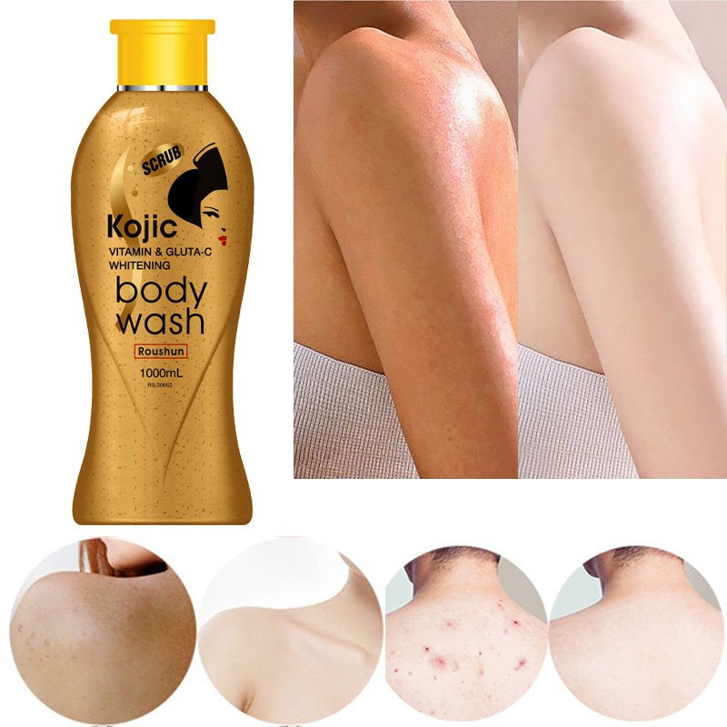 ROUSHUN Body Wash Private Label Whitening VC and Kojic Shower Gel For Skin Body