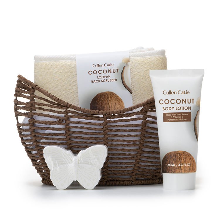 Wholesale Composed of basket containing plastic bottles of Shower gel scrub explosive salt suitable for women home holiday spa