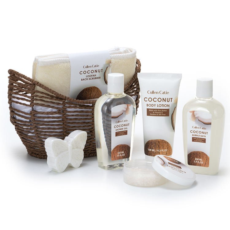 Wholesale Composed of basket containing plastic bottles of Shower gel scrub explosive salt suitable for women home holiday spa