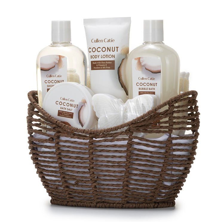 Wholesale Composed of basket containing plastic bottles of Shower gel scrub explosive salt suitable for women home holiday spa