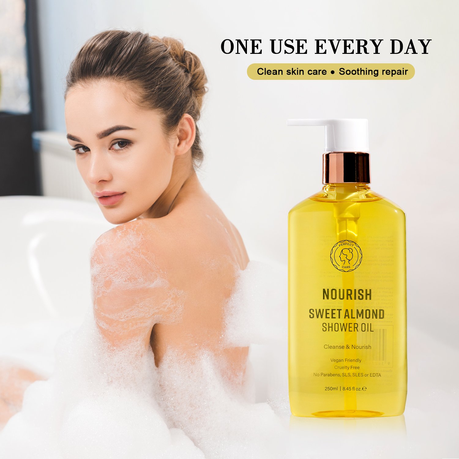 OEM Custom Natural Shower Gel Bath Oils Deep Cleaning Body Wash Organic Sweet Chamomile Shower Oil