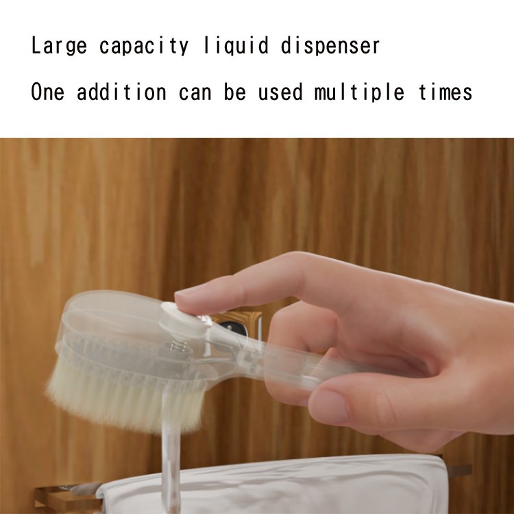 Can add shower gel Custom Logo Long Plastic Handle Bath Shower Brush Soft Body Clean Brush for Exfoliating