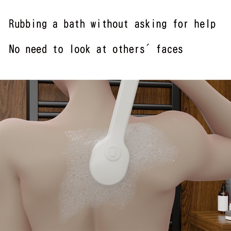Can add shower gel Custom Logo Long Plastic Handle Bath Shower Brush Soft Body Clean Brush for Exfoliating