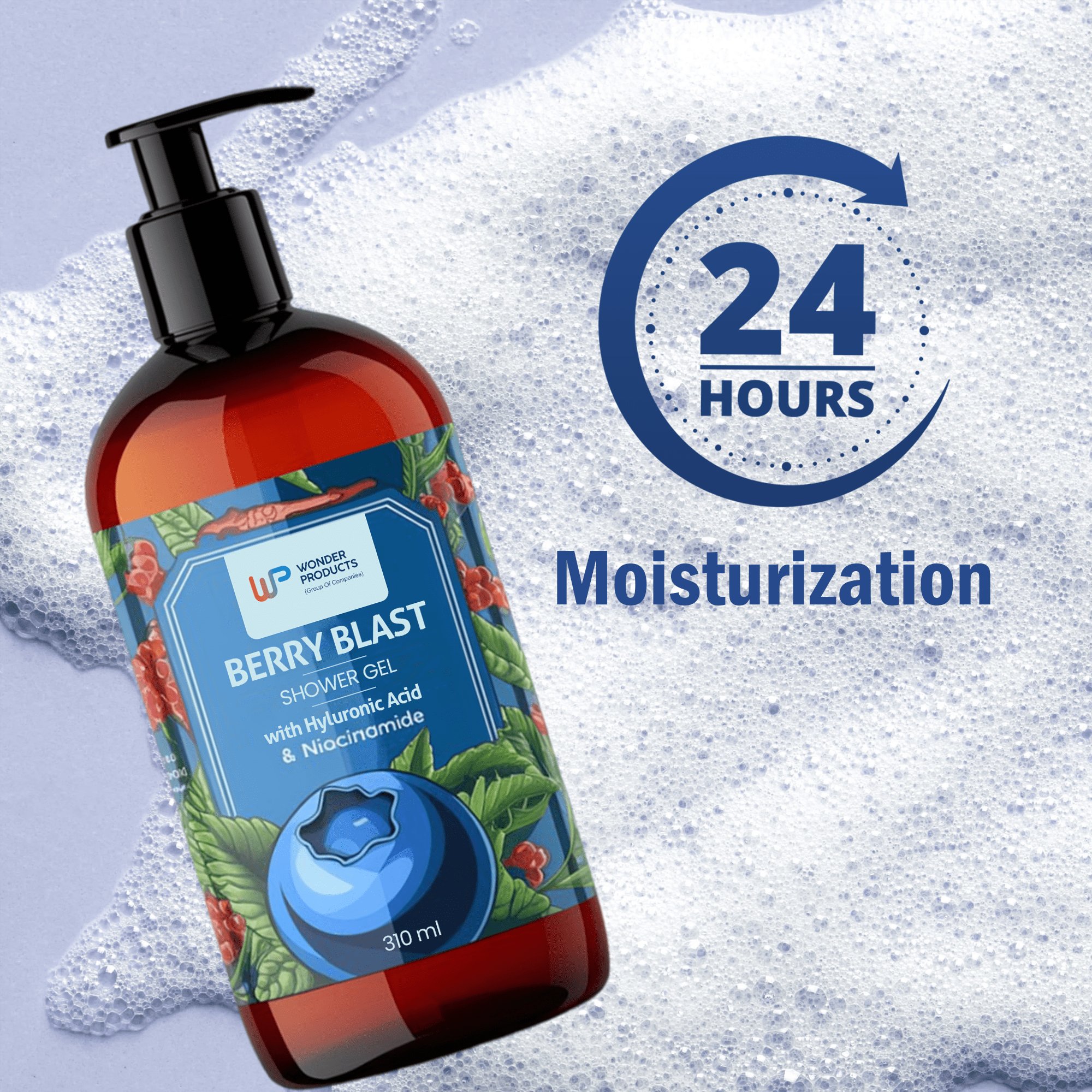 Best Selling OEM/ODM Berry Blast Body Wash Shower Gel Hyaluronic Acid + Niacinamide 310 ml Private Label Features Deep Cleansing