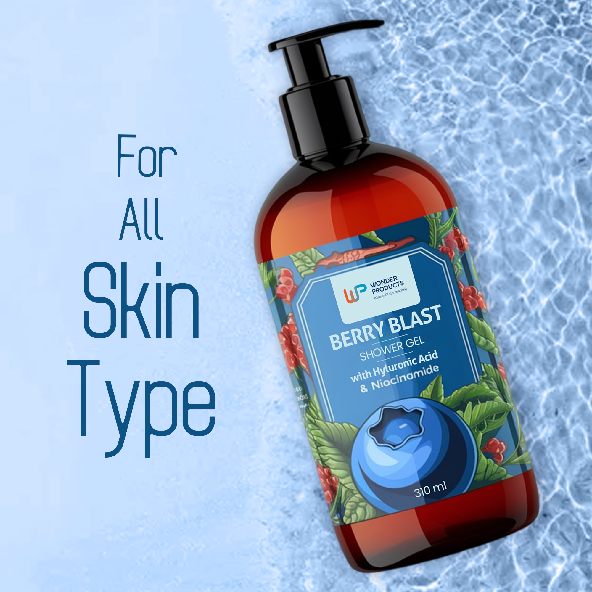 Best Selling OEM/ODM Berry Blast Body Wash Shower Gel Hyaluronic Acid + Niacinamide 310 ml Private Label Features Deep Cleansing