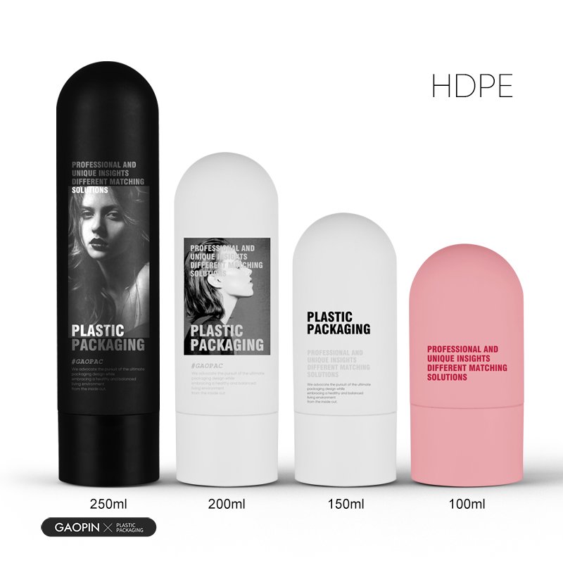 Biodegradable 50/100/200/250ml hdpe shampoo lotion container squeeze plastic shower gel flip top bottle
