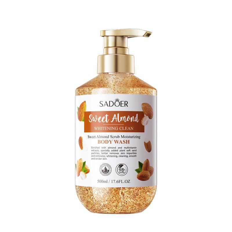 Wholesale oem almond shower gel hydrating moisturizing long-lasting moisturizing scrub body wash for men and women